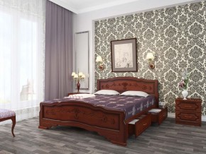 КАРИНА-6 Кровать из массива  (Орех) с 2-мя ящиками в Режи - rezh.ok-mebel.com | фото