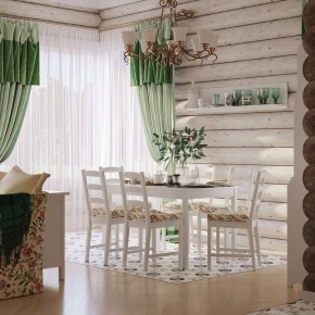 Комлект Вествик обеденный стол и четыре стула, массив сосны, цвет белый в Режи - rezh.ok-mebel.com | фото 1
