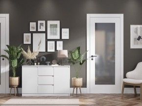 Комод 2-ств. с 3 ящиками "Бьянко" (Белый лофт) в Режи - rezh.ok-mebel.com | фото 2