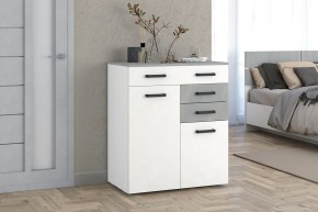 Комод Ева (Белый текстурный/Бетонный камень) в Режи - rezh.ok-mebel.com | фото