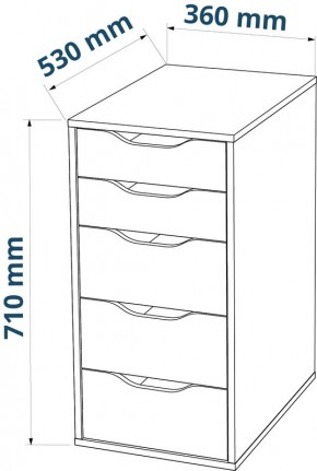 Комод Ингар белый с пятью выдвижными ящиками в Режи - rezh.ok-mebel.com | фото 3