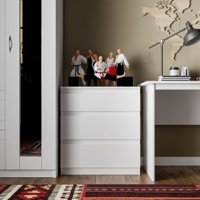 Комод КАСТОР с тремя ящиками, цвет белый в Режи - rezh.ok-mebel.com | фото 3