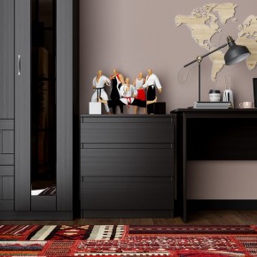 Комод КАСТОР с тремя ящиками, цвет Дуб Венге в Режи - rezh.ok-mebel.com | фото 3