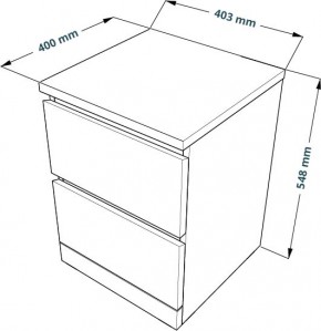 Комод Варма 2 с двумя выдвижными ящиками, цвет белый в Режи - rezh.ok-mebel.com | фото 3