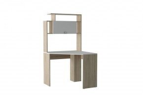 Компьютерный стол №11 (Дуб Сонома/Белый глянец) в Режи - rezh.ok-mebel.com | фото 3