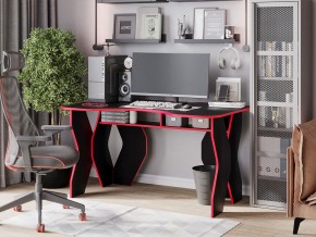 Компьютерный стол КЛ №9.0 (Черный/Красный) в Режи - rezh.ok-mebel.com | фото 4