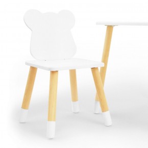 Комплект детской мебели стол и два стула Мишутка (Белый/Белый/Береза) в Режи - rezh.ok-mebel.com | фото