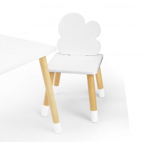Комплект детской мебели стол и два стула Облачко (Белый/Белый/Береза) в Режи - rezh.ok-mebel.com | фото 1