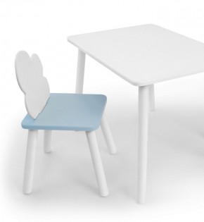 Комплект детской мебели стол и стул Облачко (Белый/Голубой/Белый) в Режи - rezh.ok-mebel.com | фото 1