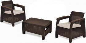 Комплект мебели Корфу Уикенд (Corfu Weekend) коричневый - серо-бежевый * в Режи - rezh.ok-mebel.com | фото