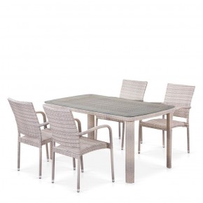 Комплект плетеной мебели T256C/Y376C-W85 Latte (4+1) + подушки на стульях в Режи - rezh.ok-mebel.com | фото