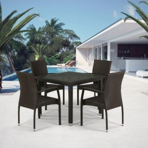 Комплект плетеной мебели T257A/YC379A-W53 Brown (4+1) + подушки на стульях в Режи - rezh.ok-mebel.com | фото 1