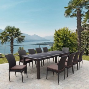 Комплект плетеной мебели T438/Y380A-W53 Brown (10+1) в Режи - rezh.ok-mebel.com | фото