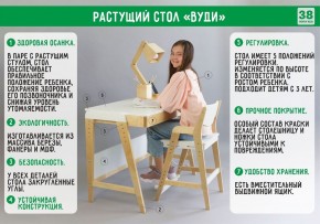 Комплект растущий стол и стул с чехлом 38 попугаев «Вуди» (Белый, Белый, Беж) в Режи - rezh.ok-mebel.com | фото