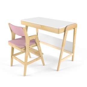 Комплект растущий стол и стул с чехлом 38 попугаев «Вуди» (Белый, Береза, Розовый) в Режи - rezh.ok-mebel.com | фото