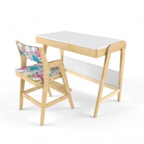 Комплект растущий стол и стул с чехлом 38 попугаев «Вуди» (Белый, Без покрытия, Мечта) в Режи - rezh.ok-mebel.com | фото