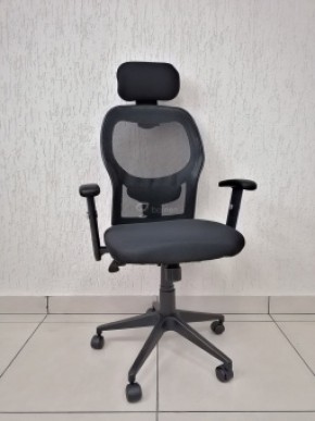 Кресло Barneo K-128 для персонала (черная ткань черная сетка) в Режи - rezh.ok-mebel.com | фото