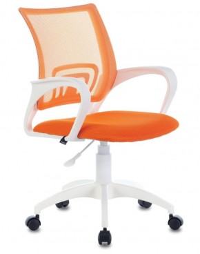 Кресло BRABIX "Fly MG-396W", пластик белый, сетка, оранжевое, 532401, MG-396W_532401 в Режи - rezh.ok-mebel.com | фото