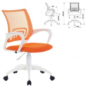 Кресло BRABIX "Fly MG-396W", пластик белый, сетка, оранжевое, 532401, MG-396W_532401 в Режи - rezh.ok-mebel.com | фото 2