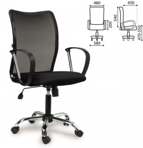 Кресло BRABIX "Spring MG-308" (хром, ткань черная) 531403 в Режи - rezh.ok-mebel.com | фото 4