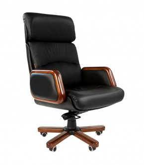 Кресло для руководителя CHAIRMAN 417 (Натуральная кожа) Черное в Режи - rezh.ok-mebel.com | фото