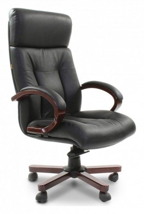 Кресло для руководителя Chairman 421 черный/орех темный, черный в Режи - rezh.ok-mebel.com | фото