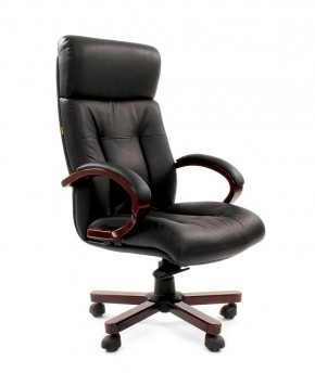 Кресло для руководителя CHAIRMAN  421 (Натуральная кожа) Черное в Режи - rezh.ok-mebel.com | фото 1