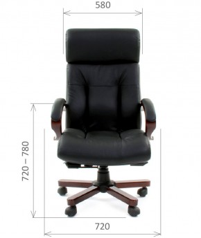 Кресло для руководителя CHAIRMAN  421 (Натуральная кожа) Черное в Режи - rezh.ok-mebel.com | фото 4