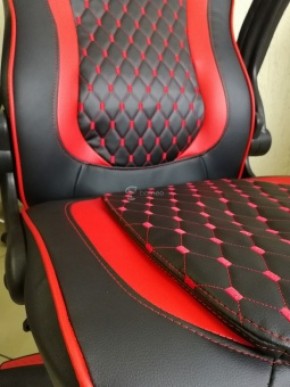 Кресло геймерское Barneo K-37 (черная экокожа красные вставки) в Режи - rezh.ok-mebel.com | фото