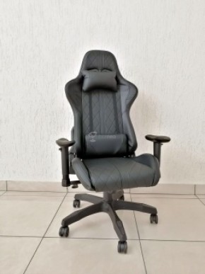 Кресло геймерское Barneo K-52 (черная экокожа черные вставки) в Режи - rezh.ok-mebel.com | фото 1
