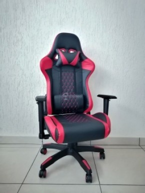 Кресло геймерское Barneo K-53 (черная экокожа красные вставки) в Режи - rezh.ok-mebel.com | фото