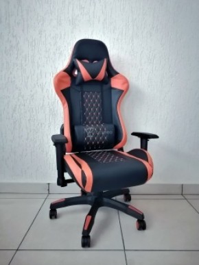 Кресло геймерское Barneo K-53 (черная экокожа оранжевые вставки) в Режи - rezh.ok-mebel.com | фото