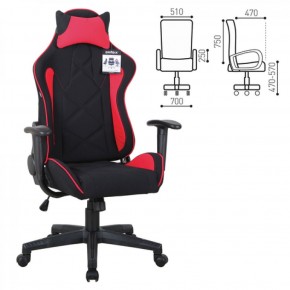 Кресло компьютерное BRABIX GT Racer GM-101 + подушка (ткань) черное/красное (531820) в Режи - rezh.ok-mebel.com | фото 2