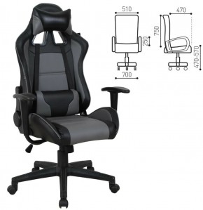Кресло компьютерное BRABIX "GT Racer GM-100" (черное/серое) 531926 в Режи - rezh.ok-mebel.com | фото 2