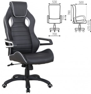 Кресло компьютерное BRABIX "Techno Pro GM-003" (черное/серое, вставки серые) 531814 в Режи - rezh.ok-mebel.com | фото 2