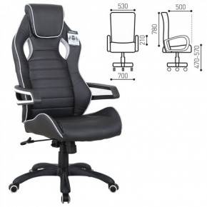 Кресло компьютерное BRABIX Techno Pro GM-003 (экокожа черное/серое, вставки серые) 531814 в Режи - rezh.ok-mebel.com | фото 2