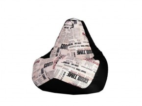 Кресло-мешок XL Газета-Black в Режи - rezh.ok-mebel.com | фото