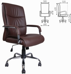Кресло офисное BRABIX "Space EX-508" (экокожа, хром, коричневое) 531164 в Режи - rezh.ok-mebel.com | фото 4