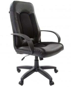 Кресло офисное BRABIX "Strike EX-525" (экокожа черная, ткань черная) 531381 в Режи - rezh.ok-mebel.com | фото