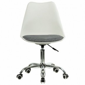 Кресло стул BRABIX "Eames MG-310 CH", хром, пластик белый, ткань серая, 532924 в Режи - rezh.ok-mebel.com | фото