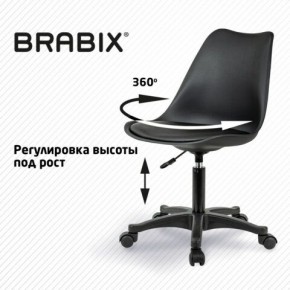 Кресло стул BRABIX "Eames MG-310 PL", пластик черный, экокожа черная, 532927 в Режи - rezh.ok-mebel.com | фото 3