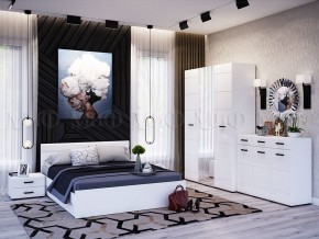 НЭНСИ NEW Кровать 1,4 м (Белый глянец холодный/Белый) в Режи - rezh.ok-mebel.com | фото 2