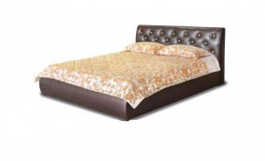 Кровать 1600 Флоренция в к/з "Классик 307 коричневый" (серия Норма) + основание + опоры в Режи - rezh.ok-mebel.com | фото