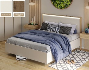 Кровать (Бело-серый U775 ST9/Дуб Галифакс Табак) 1600 в Режи - rezh.ok-mebel.com | фото