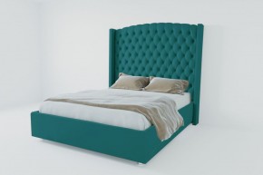 Кровать Берлин ЛЮКС с ПМ 800 (велюр бирюзовый) в Режи - rezh.ok-mebel.com | фото 3