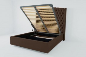Кровать Берлин ЛЮКС с ПМ 900 (экокожа коричневая) в Режи - rezh.ok-mebel.com | фото
