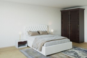 Кровать Берлин с ПМ 1800 (экокожа белая) в Режи - rezh.ok-mebel.com | фото