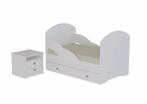 Кровать 800 ЛДСП с ящиком и бортиками (без фотопечати) в Режи - rezh.ok-mebel.com | фото 2