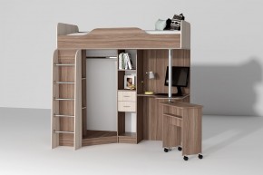 Кровать-чердак Бриз-1 УНИ (Ясень темный/светлый) в Режи - rezh.ok-mebel.com | фото 3