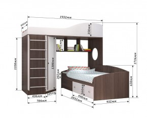 Кровать-чердак Кадет 2 с металлической лестницей в Режи - rezh.ok-mebel.com | фото 2